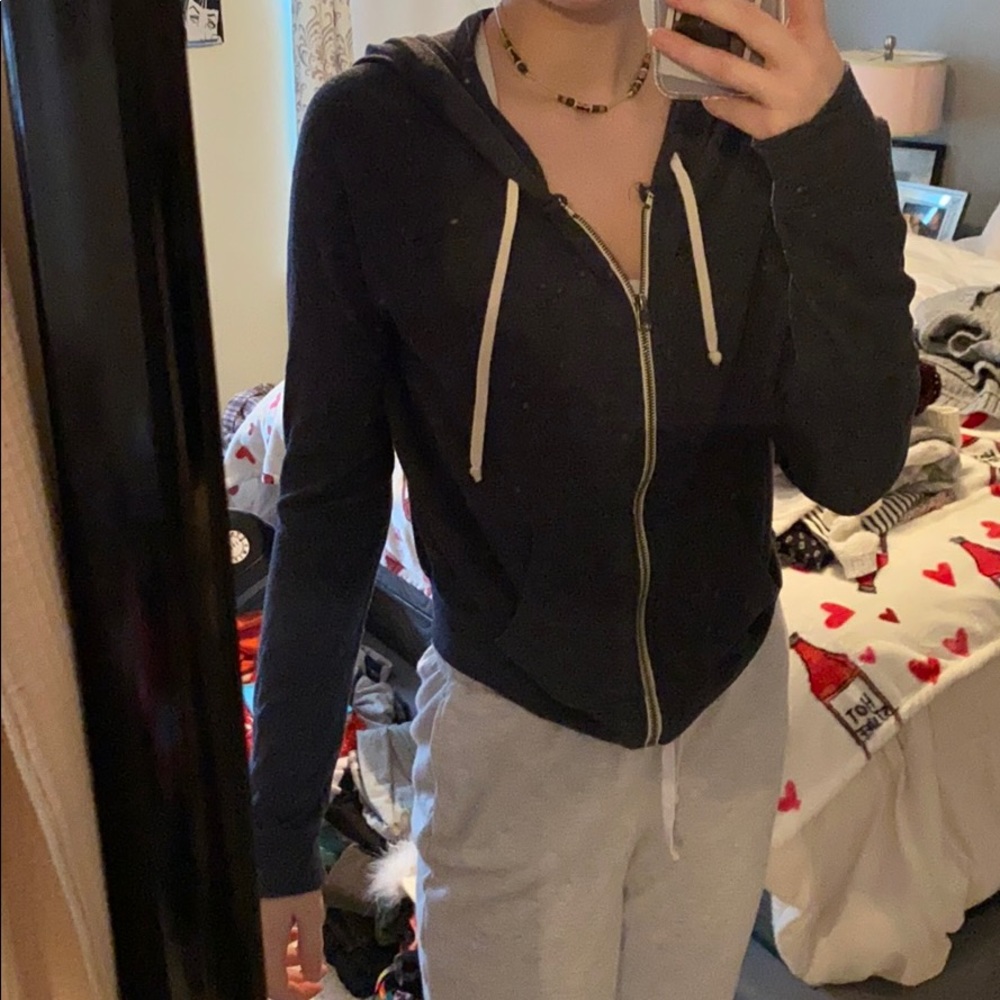 ABERCROMBIE BLUE ZIP UP HOODIE
